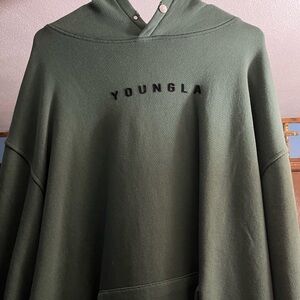 YoungLA 535 Monarch Pullover Hoodie Forest Green Wash XL